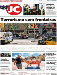 Capa do jornal Jornal do Commercio 18/08/2017