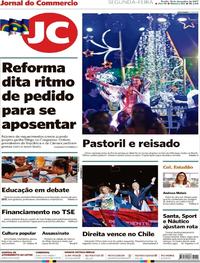 Capa do jornal Jornal do Commercio 18/12/2017
