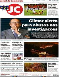 Capa do jornal Jornal do Commercio 19/06/2017