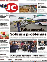 Capa do jornal Jornal do Commercio 19/10/2017