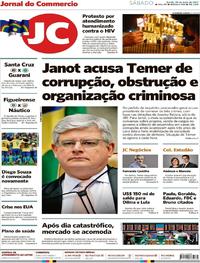 Capa do jornal Jornal do Commercio 20/05/2017