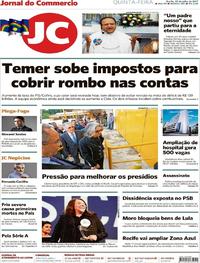 Capa do jornal Jornal do Commercio 20/07/2017