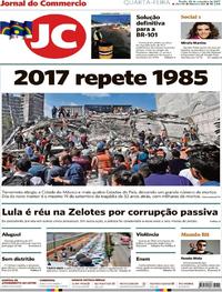 Capa do jornal Jornal do Commercio 20/09/2017