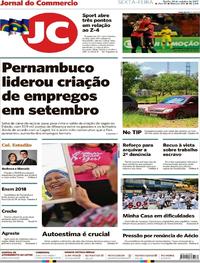 Capa do jornal Jornal do Commercio 20/10/2017