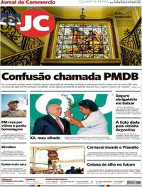 Capa do jornal Jornal do Commercio 20/12/2017