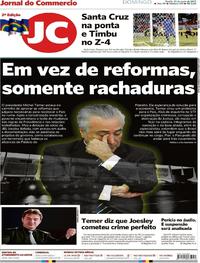 Capa do jornal Jornal do Commercio 21/05/2017