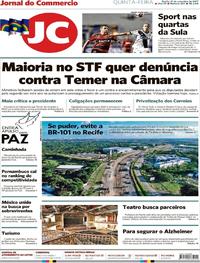 Capa do jornal Jornal do Commercio 21/09/2017