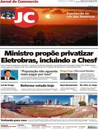 Capa do jornal Jornal do Commercio 22/08/2017