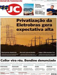 Capa do jornal Jornal do Commercio 23/08/2017
