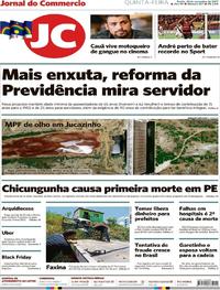 Capa do jornal Jornal do Commercio 23/11/2017