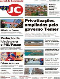 Capa do jornal Jornal do Commercio 24/08/2017
