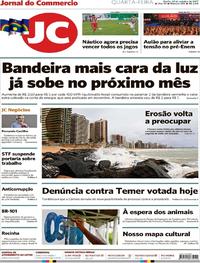 Capa do jornal Jornal do Commercio 25/10/2017