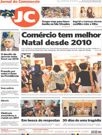 Capa do jornal Jornal do Commercio 27/12/2017