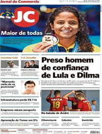 Capa do jornal Jornal do Commercio 28/07/2017