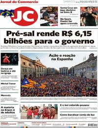 Capa do jornal Jornal do Commercio 28/10/2017