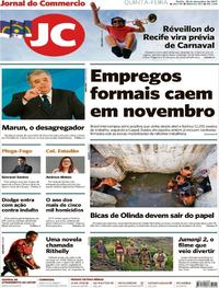 Capa do jornal Jornal do Commercio 28/12/2017