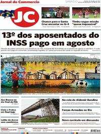 Capa do jornal Jornal do Commercio 29/07/2017