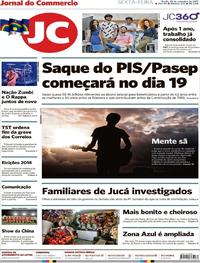 Capa do jornal Jornal do Commercio 29/09/2017