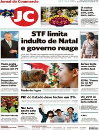 Capa do jornal Jornal do Commercio 29/12/2017