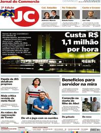Capa do jornal Jornal do Commercio 30/07/2017