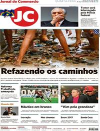 Capa do jornal Jornal do Commercio 31/05/2017