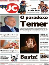 Capa do jornal Jornal do Commercio 31/12/2017