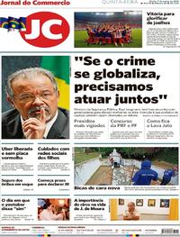 Capa do jornal Jornal do Commercio 01/03/2018