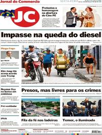 Capa do jornal Jornal do Commercio 01/06/2018
