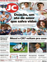 Capa do jornal Jornal do Commercio 01/07/2018
