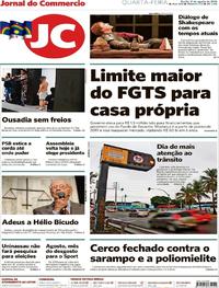 Capa do jornal Jornal do Commercio 01/08/2018