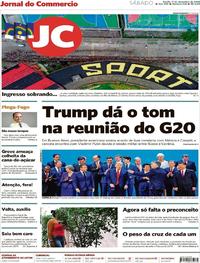 Capa do jornal Jornal do Commercio 01/12/2018