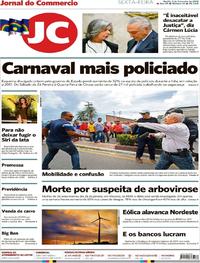 Capa do jornal Jornal do Commercio 02/02/2018