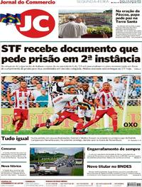 Capa do jornal Jornal do Commercio 02/04/2018
