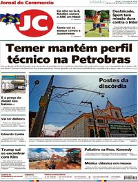 Capa do jornal Jornal do Commercio 02/06/2018