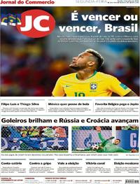 Capa do jornal Jornal do Commercio 02/07/2018