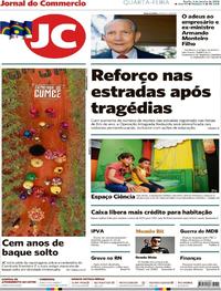 Capa do jornal Jornal do Commercio 03/01/2018