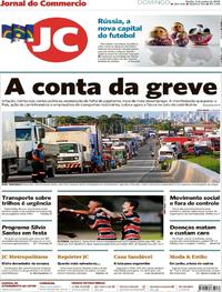 Capa do jornal Jornal do Commercio 03/06/2018