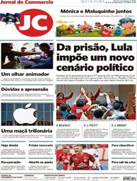 Capa do jornal Jornal do Commercio 03/08/2018