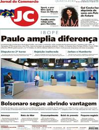 Capa do jornal Jornal do Commercio 03/10/2018