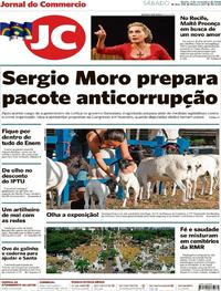 Capa do jornal Jornal do Commercio 03/11/2018