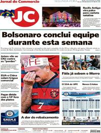 Capa do jornal Jornal do Commercio 03/12/2018