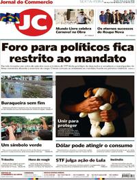 Capa do jornal Jornal do Commercio 04/05/2018