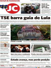 Capa do jornal Jornal do Commercio 04/09/2018