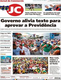 Capa do jornal Jornal do Commercio 05/02/2018