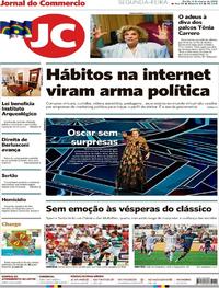 Capa do jornal Jornal do Commercio 05/03/2018