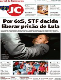 Capa do jornal Jornal do Commercio 05/04/2018