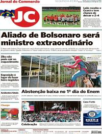Capa do jornal Jornal do Commercio 05/11/2018