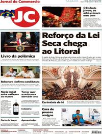 Capa do jornal Jornal do Commercio 06/01/2018