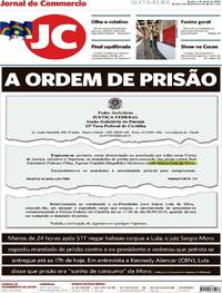 Capa do jornal Jornal do Commercio 06/04/2018