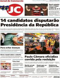 Capa do jornal Jornal do Commercio 06/08/2018